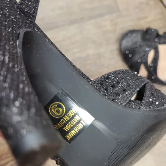 Delicious High Heels Ankle Strap Rhinestone Open Toe Buckled ADDUP Shoes - Picture 5 of 8